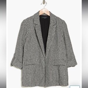 Laundry black and white tweed blazer